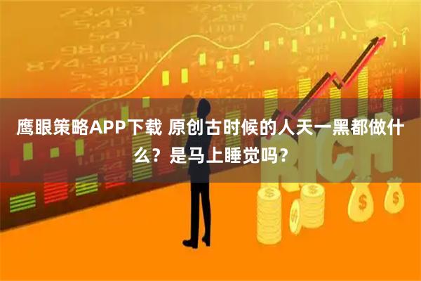 鹰眼策略APP下载 原创古时候的人天一黑都做什么？是马上睡觉吗？